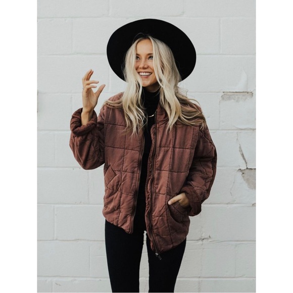 Free People Jackets & Blazers - Free People Brown Quilted Dolman Jacket